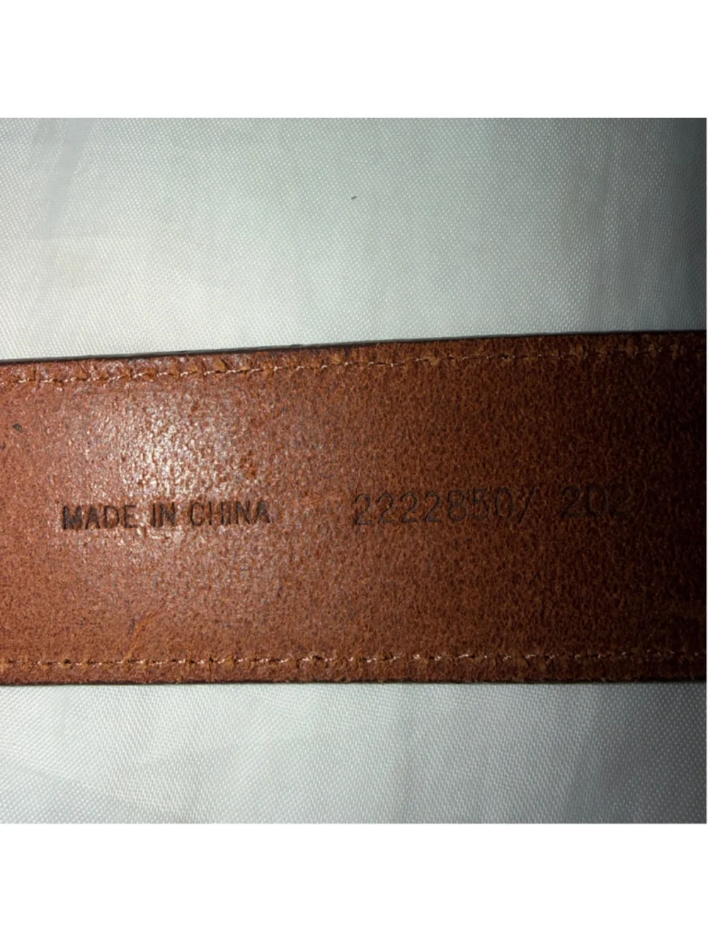Ralph Lauren Brown Leather Belt with Brass Buckle